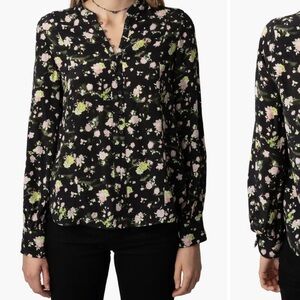 Floral Black Blouse